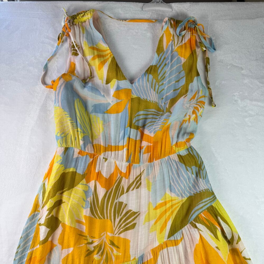 1.STATE Tropical Floral Maxi Dress Women Small Flowy Wedding Cruise Resort Boho - Picture 4 of 15